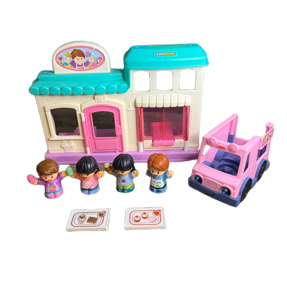 Fisher Price Little People Sweet Treats Shop Bakery Ice Cream Truck 4 Figures